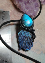 Load image into Gallery viewer, PREORDER Andromedan Starseed Necklace | Aura Blue Kyanite Crystal Pendant | Galaxy Cosmic Origins Jewelry (Copy)