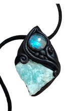 Load image into Gallery viewer, PREORDER Sirian Starseed Necklace | Raw Blue Hemimorphite Specimen Pendant | Sirius Constellation Ascension Jewelry