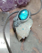Load image into Gallery viewer, Arcturian Starseed Necklace | Angel Aura Quartz & Labradorite Pendant | Arcturus Galaxy Origins Jewelry