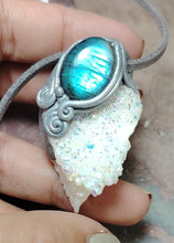 Load image into Gallery viewer, Arcturian Starseed Necklace | Angel Aura Quartz & Labradorite Pendant | Arcturus Galaxy Origins Jewelry