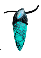 Load image into Gallery viewer, Warrior, Men's Turquoise Necklace Pendant | Divine Masculine Jewelry | Native American Shaman Crystal Tools