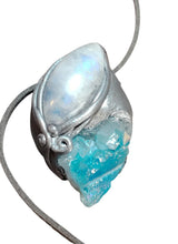 Load image into Gallery viewer, PREORDER Lucid Dreaming Necklace | Aqua Aura Quartz & Moonstone | Astral Projection, Out of Body, Dream Recall Jewelry