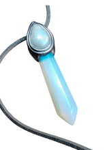Load image into Gallery viewer, Archangel Gabriel Necklace | Moonstone Opalite Pendant | Saint Gabriel Annunciation Birth Angel | Spiritual Guidance and Protection Jewelry