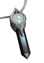 Load image into Gallery viewer, The Shield, Empath Protection Necklace | Moonstone & Obsidian | Reject Evil Eye and Negativity