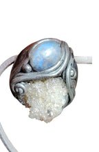 Load image into Gallery viewer, Guardian Angel Necklace | Angel Aura Quartz & Rainbow Moonstone | Angelic Archangelic Healing Protection Jewelry