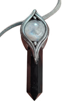Load image into Gallery viewer, The Shield, Empath Protection Necklace | Moonstone & Obsidian | Reject Evil Eye and Negativity
