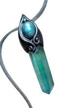 Load image into Gallery viewer, PREORDER Indigo Starseed Necklace | Aqua Aura Quartz Crystal & Blue Labradorite Pendant | Soul Awakening Jewelry