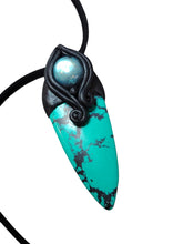 Load image into Gallery viewer, Warrior, Men's Turquoise Necklace Pendant | Divine Masculine Jewelry | Native American Shaman Crystal Tools