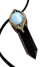 Load image into Gallery viewer, Shield, Empath Protection Jewelry | Black Obsidian Moonstone Necklace Pendant against Evil Eye, Witchcraft, Negativity