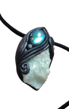Load image into Gallery viewer, PREORDER Sirian Starseed Necklace | Raw Blue Hemimorphite Specimen Pendant | Sirius Constellation Ascension Jewelry