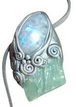 Load image into Gallery viewer, Siren Voice Necklace | Raw Aquamarine & Moonstone | Mermaid, Selkie, Sea Witch Jewelry