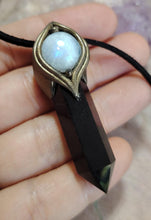 Load image into Gallery viewer, The Shield, Empath Protection Necklace | Moonstone & Obsidian | Reject Evil Eye and Negativity
