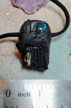 Load image into Gallery viewer, PREORDER The Crow Raven Necklace | Black Tourmaline & Labradorite Pendant | Dark Black Crystal Jewelry