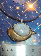 Load image into Gallery viewer, Whale Spirit Animal Art Necklace | Moonstone & Labradorite | Coastal Jewelry Gift