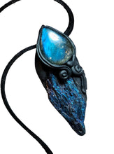 Load image into Gallery viewer, Midnight, Aura Blue Kyanite Pendant | Labradorite Specimen Crystal Jewelry