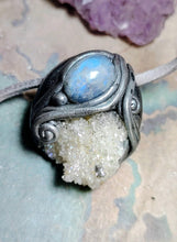 Load image into Gallery viewer, Guardian Angel Necklace | Angel Aura Quartz & Rainbow Moonstone | Angelic Archangelic Healing Protection Jewelry