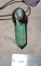 Load image into Gallery viewer, Forest Goddess Necklace | Green Fluorite and Moonstone Pendant. Witch Jewelry