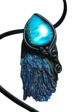Load image into Gallery viewer, PREORDER Andromedan Starseed Necklace | Aura Blue Kyanite Crystal Pendant | Galaxy Cosmic Origins Jewelry (Copy)