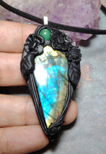 Load image into Gallery viewer, Soul Retrieval Shaman Necklace | Blue Labradorite Pendant | Shamanic Healing Jewelry Tools