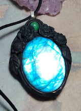 Load image into Gallery viewer, Soul Retrieval Shaman Necklace | Blue Labradorite Pendant | Shamanic Healing Jewelry Tools