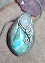 Load image into Gallery viewer, Sea Witch, Larimar Mermaid Necklace Pendant. Mermaidcore Jewelry