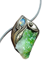 Load image into Gallery viewer, PREORDER Healer Necklace | Mexican Fire Opal and Green Aura Quartz | Lightworker, Shaman, Jewelry