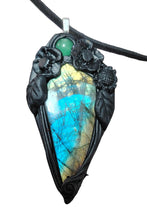 Load image into Gallery viewer, Soul Retrieval Shaman Necklace | Blue Labradorite Pendant | Shamanic Healing Jewelry Tools