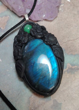 Load image into Gallery viewer, Soul Retrieval Shaman Necklace | Blue Labradorite Pendant | Shamanic Healing Jewelry Tools