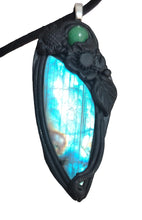Load image into Gallery viewer, Soul Retrieval Shaman Necklace | Blue Labradorite Pendant | Shamanic Healing Jewelry Tools