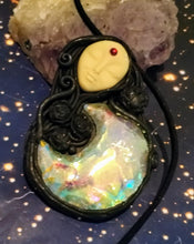 Load image into Gallery viewer, Hecate Statue Figurine Necklace | Hekate Triple Moon Goddess of Witches |agic and Witchcraft | Wiccan Occult Jewelry