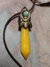 Load image into Gallery viewer, Gold Honey Bee Crystal Necklace | Citrine or Labradorite Stone | Queen, Bumble Bee Lovers Gifts