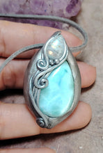 Load image into Gallery viewer, Sea Witch, Larimar Mermaid Necklace Pendant. Mermaidcore Jewelry