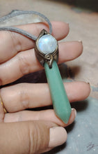 Load image into Gallery viewer, PREORDER Archangel Raphael Necklace | Green Aventurine and Moonstone | St Raphael Healing Jewelry