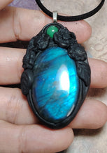 Load image into Gallery viewer, Soul Retrieval Shaman Necklace | Blue Labradorite Pendant | Shamanic Healing Jewelry Tools