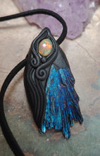 Load image into Gallery viewer, Dragons Breath, Mexican Fire Opal and Aura Kyanite Necklace. Mythical Jewelry