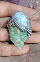 Load image into Gallery viewer, Siren Voice Necklace | Raw Aquamarine & Moonstone | Mermaid, Selkie, Sea Witch Jewelry