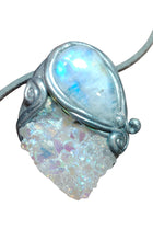 Load image into Gallery viewer, Guardian Angel Necklace | Angel Aura Quartz & Rainbow Moonstone | Angelic Archangelic Healing Protection Jewelry
