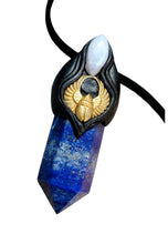 Load image into Gallery viewer, Egyptian Scarab Necklace | Lapis Lazuli Pendant | Winged Gold Beetle Egypt Jewelry