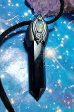 Load image into Gallery viewer, Shield, Psychic Protection Pendant Necklace | Fire Opal and Black Obsidian Jewelry