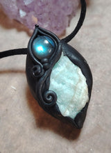 Load image into Gallery viewer, PREORDER Sirian Starseed Necklace | Raw Blue Hemimorphite Specimen Pendant | Sirius Constellation Ascension Jewelry