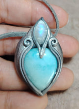 Load image into Gallery viewer, Sea Witch, Larimar Mermaid Necklace Pendant. Mermaidcore Jewelry