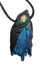 Load image into Gallery viewer, Dragons Breath, Mexican Fire Opal and Aura Kyanite Necklace. Mythical Jewelry
