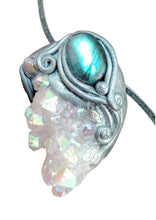 Load image into Gallery viewer, Aurora Borealis Necklace | Angel Aura Quartz Crystal Pendant | Northern Lights Elven Jewelry