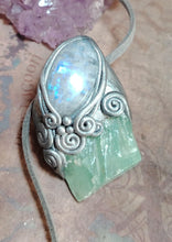 Load image into Gallery viewer, Siren Voice Necklace | Raw Aquamarine & Moonstone | Mermaid, Selkie, Sea Witch Jewelry