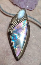 Load image into Gallery viewer, PREORDER The High Priestess | Purple Labradorite, Divine Feminine Art Necklace | Spectrolite & Moonstone Pendant