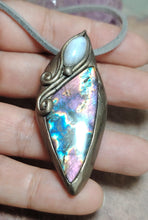 Load image into Gallery viewer, PREORDER The High Priestess | Purple Labradorite, Divine Feminine Art Necklace | Spectrolite & Moonstone Pendant