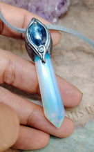 Load image into Gallery viewer, PREORDER Archangel Michael Necklace | Blue Kyanite, Opalite Pendant | High Vibration Spiritual Energy Healing | Guardian Angel Jewelry Gifts for Men and Women