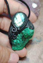 Load image into Gallery viewer, Heart of the Shaman Necklace | Raw Malachite Labradorite Pendant | Shamanic Tools Jewelry