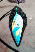 Load image into Gallery viewer, Soul Retrieval Shaman Necklace | Blue Labradorite Pendant | Shamanic Healing Jewelry Tools
