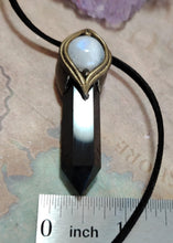Load image into Gallery viewer, The Shield, Empath Protection Necklace | Moonstone & Obsidian | Reject Evil Eye and Negativity